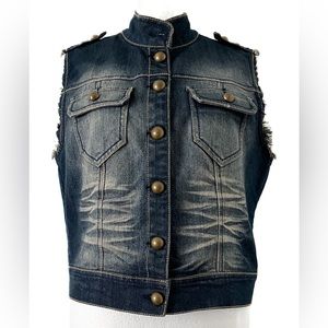Dollhouse Cropped Denim Vest